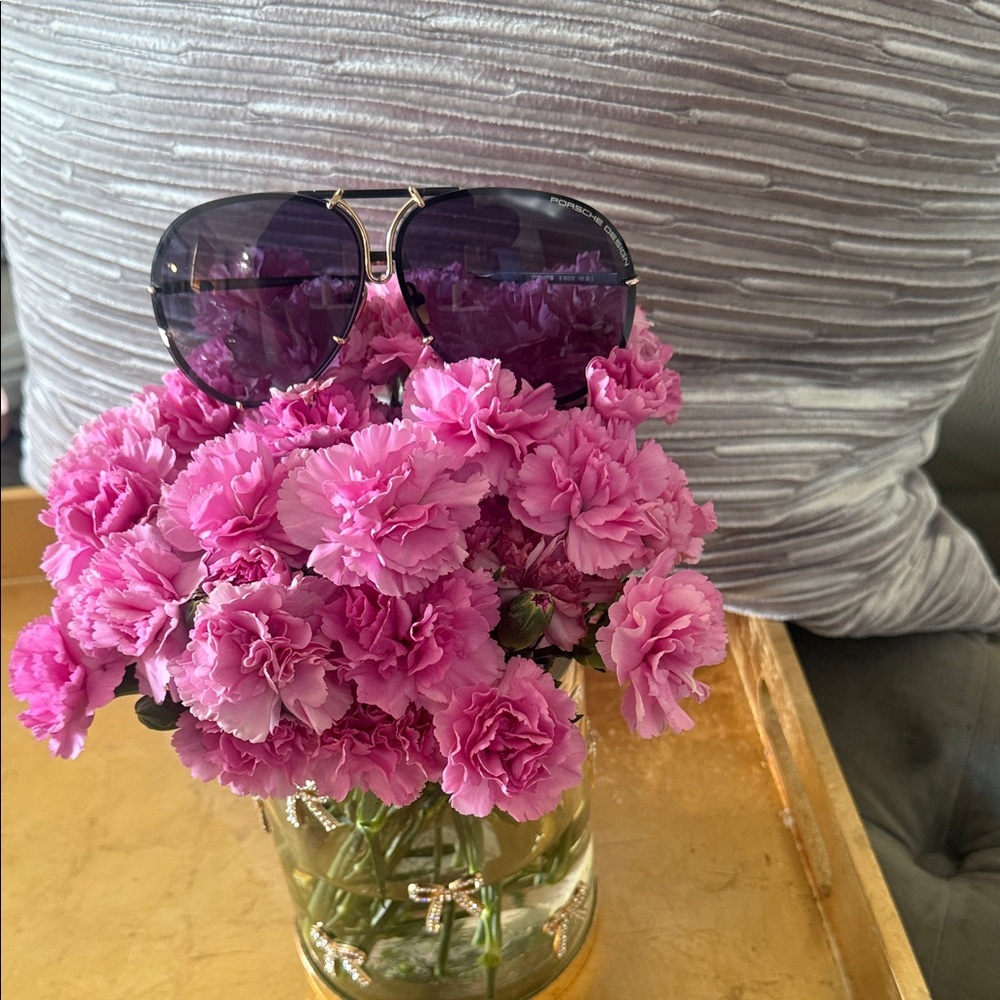 Porsche Design Black Aviator Sunglasses